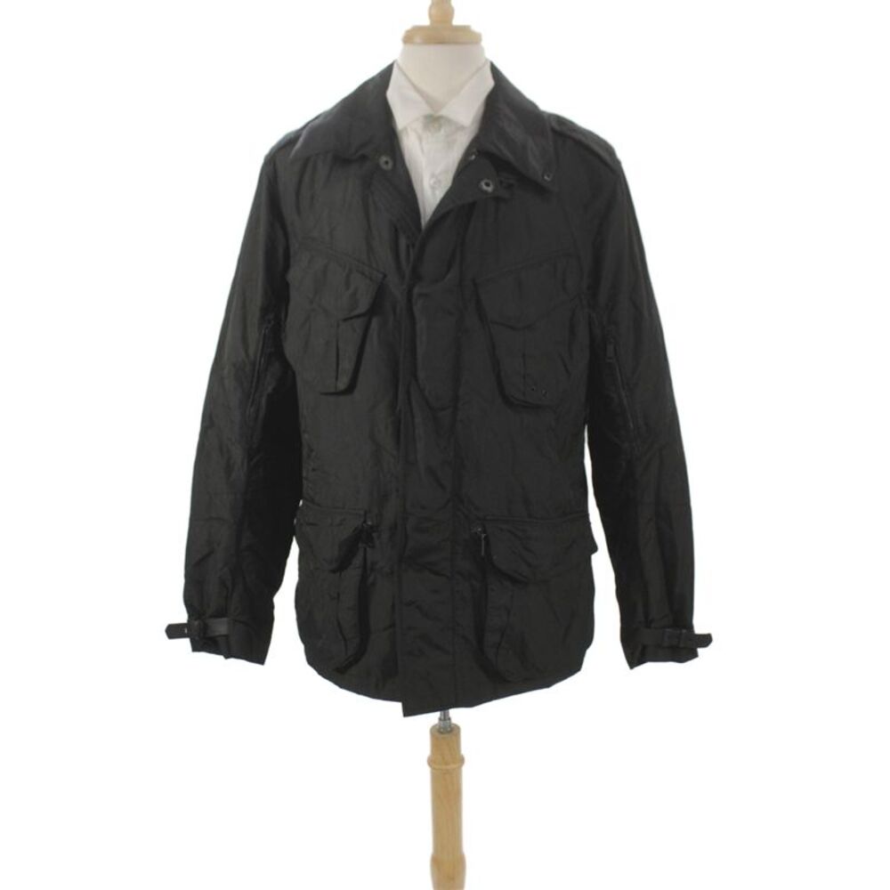Ralph Lauren Black Label Mens Military Jacket Black Nylon Long Sleeve Size L